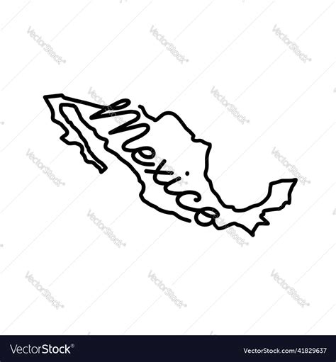 Mexico outline map with the handwritten country Vector Image