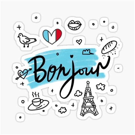 "Bonjour" Sticker by Theorem22 | Redbubble