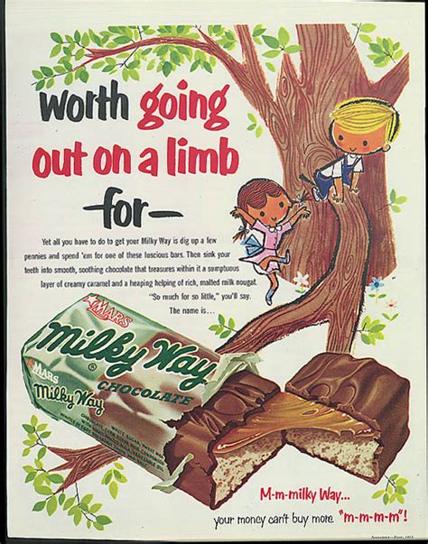 Worth going out on a limb for Milky Way Candy Bar ad 1953