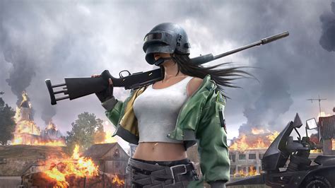 1920x1080 Pubg Helmet Girl 4k 2020 Laptop Full HD 1080P ,HD 4k Wallpapers,Images,Backgrounds ...