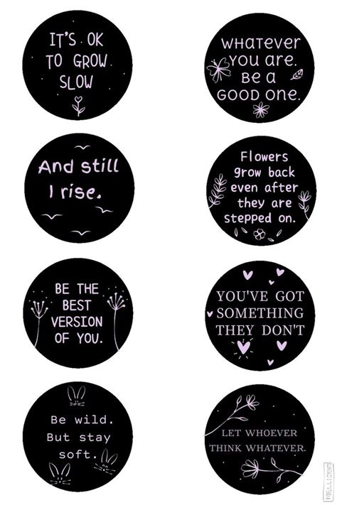 Black and White Stickers with Quotes