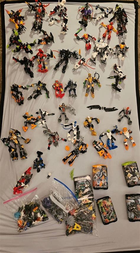 LARGE BULK LOT 16 lbs Lego Bionicle Figures Instructions Masks Pieces ...