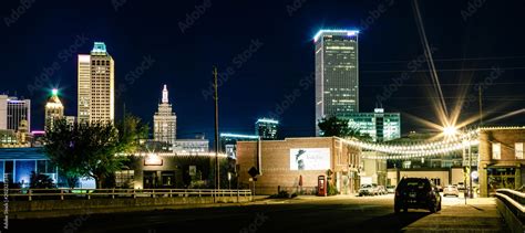 Night Skyline of Downtown Tulsa, Oklahoma Stock Photo | Adobe Stock