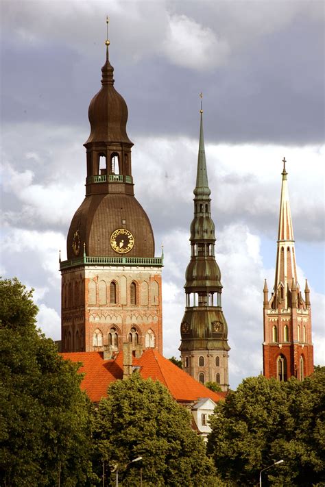 Spires of Riga, Latvia, 2008. ©Photo by Eric Sierins. Riga Latvia ...