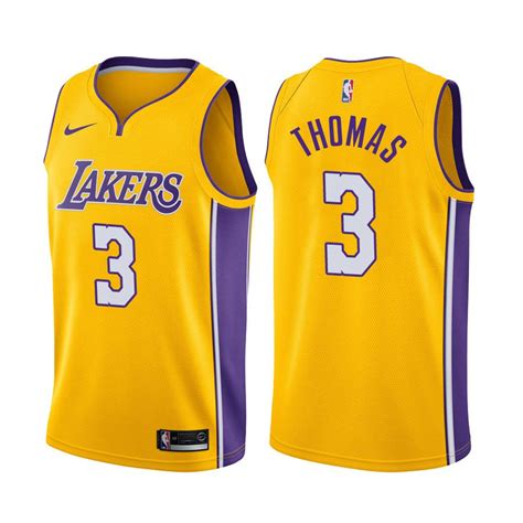 Los Angeles Lakers Isaiah Thomas #3 Gold Icon Edition Stitched Jersey