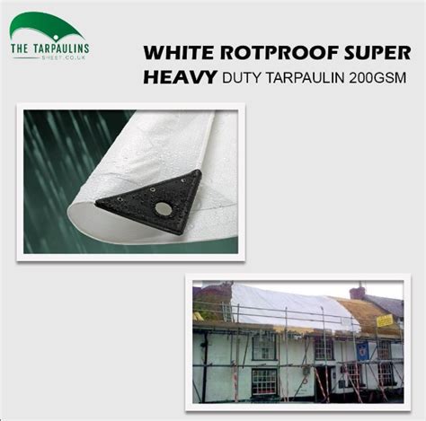 WHITE ROTPROOF SUPER HEAVY-DUTY TARPAULIN 200GSM. - Tarpaulin Sheet - Medium