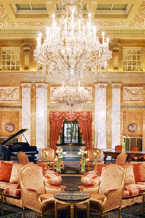 Hotel Imperial's Hallensalon lobby is styled with marble, crystal ...