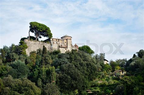 Portofino detail of brown castle | Stock image | Colourbox