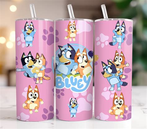 Bluey Tumbler Wrap, 20oz Skinny Tumbler Wrap, 20 Oz Tumbler Png ...