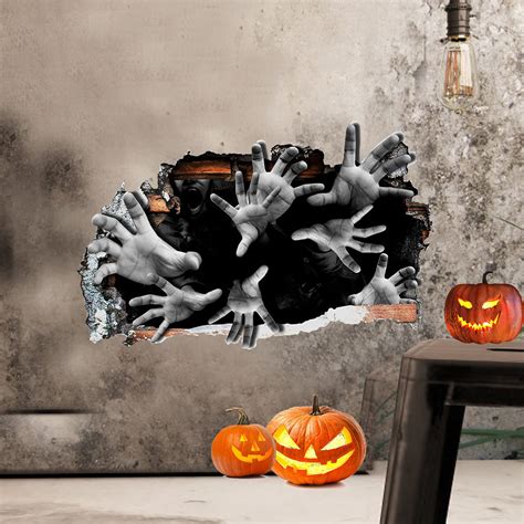 Halloween Wall Decor 3d Ghost Hand Floor Wall Ceiling Stickers Peel And ...