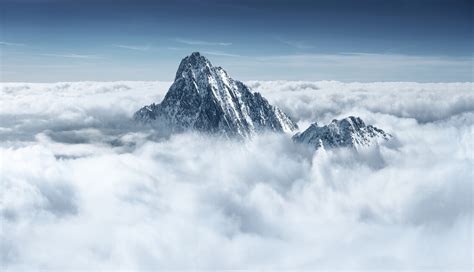 Alpine Mountain in the Clouds - Wall Mural & Photo Wallpaper - Photowall