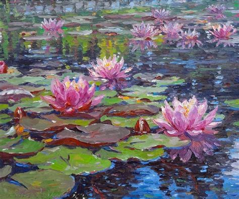 Water Lilies 1 Water Lilies Painting, Lily Painting, Canvas Painting, Canvas Art, Acrylic ...