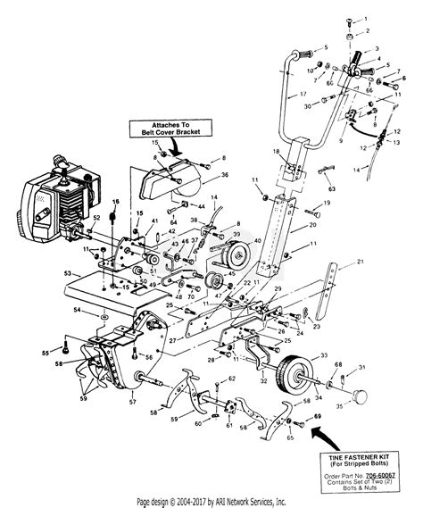 MTD 212-020-000 (1992) Parts Diagram for Tiller Assembly