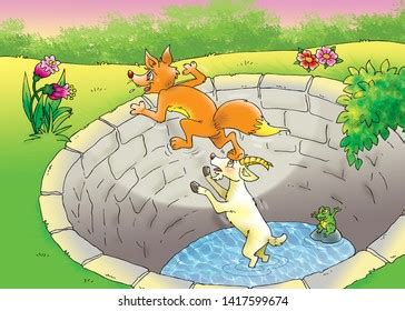 Childrens Fairy Tales Fox Goat Stock Illustration 1417599665 | Shutterstock