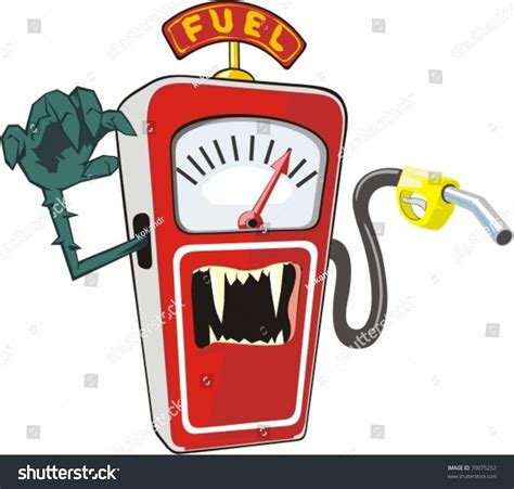 Cartoon Scary Petrol Pump Symbolizes High Stock Vector (Royalty Free ...