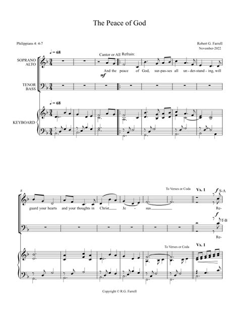 The Peace of God Sheet Music | Robert G Farrell | SATB Choir