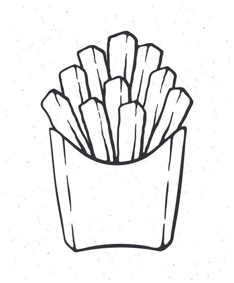 Doodle illustration of french fries in a paper pack 22442077 Vector Art ...