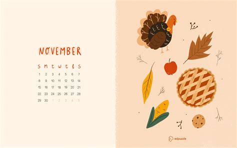 November Calendar Wallpaper | Edpuzzle Blog