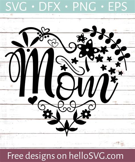 Mom Heart SVG - Free SVG files | HelloSVG.com