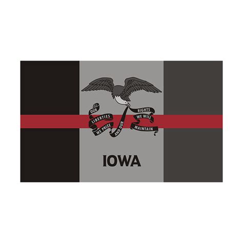 Iowa State Flag Thin Red Line IA Firefighter Rescue Sticker Decal ...