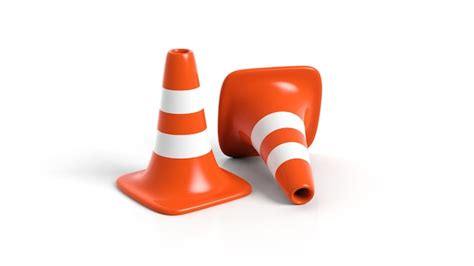 Premium Photo | Orange traffic cones isolated on white background