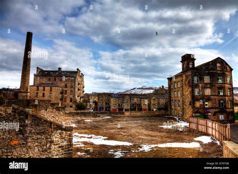 Skipton industry industrial town in Yorkshire, UK England cleared land ...