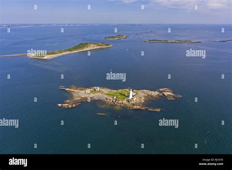 Boston Lighthouse on Little Brewster Island in Boston Harbor, Boston, Massachusetts, USA Stock ...