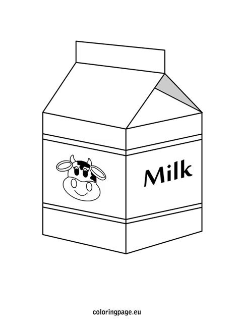 Milk Coloring Carton Pages Clipart Outline Colouring Drawing Dairy Jug ...