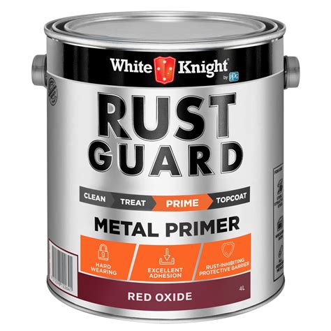 White Knight Rust Guard Red Oxide Metal Primer Paint - 4L - Bunnings ...