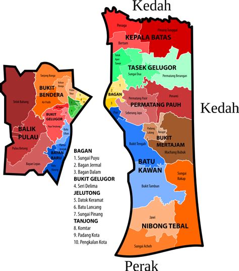 Penang new electoral map - Openclipart