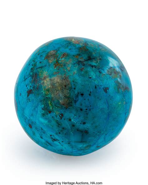 Chrysocolla Sphere. Peru. 1.91 inches (4.85 cm) in diameter . ... | Lot ...