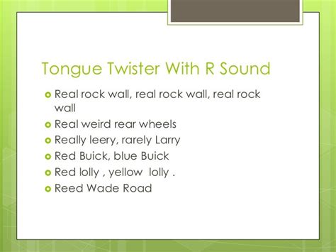 Tongue twister with r sound