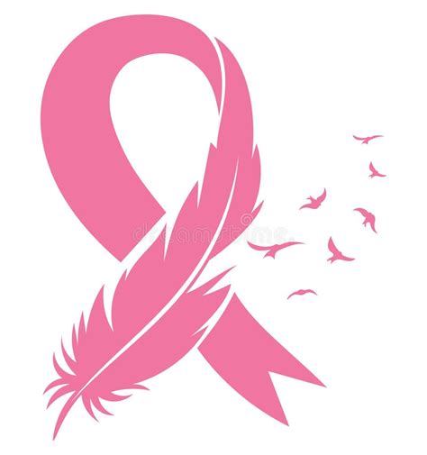 Feather Cancer Ribbon Svg