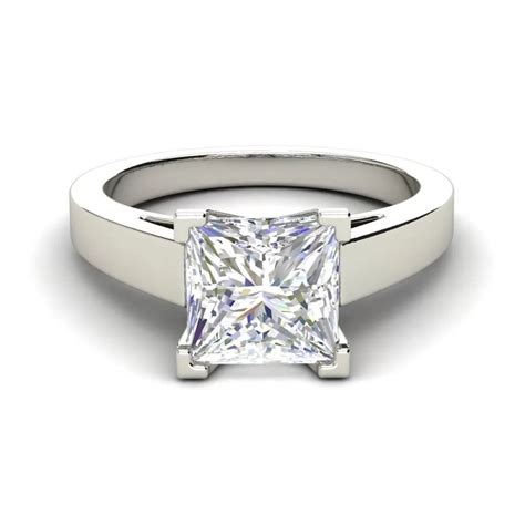 Cathedral 1 Carat VS1 H Princess Cut Diamond Engagement Ring