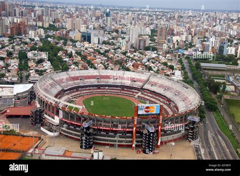 Aerial view of The River football stadium in Buenos Aires, Argentina ...