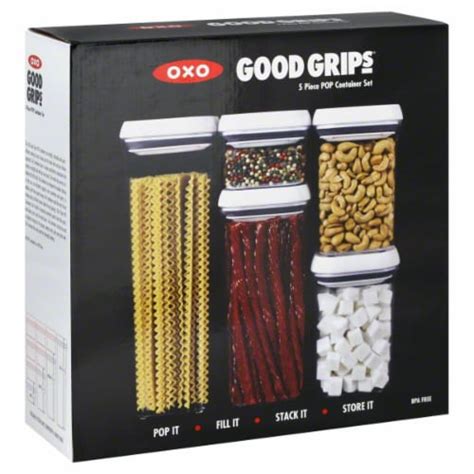 OXO Good Grips POP Container Set - Clear/White, 5 pc - Fred Meyer