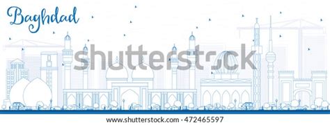 Outline Baghdad Skyline Blue Buildings Vector Stock Vector (Royalty Free) 472465597