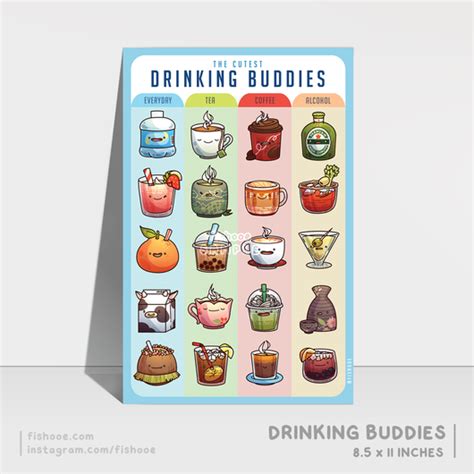 The Cutest Drinking Buddies Poster - Fishooe – fishooe