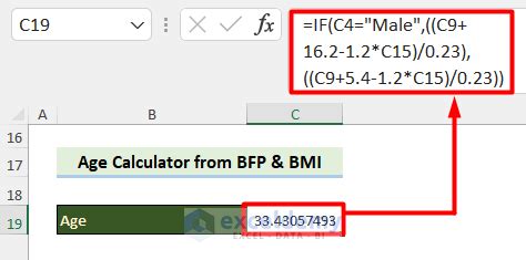 Metabolic Age Calculator in Excel (3 Applications)