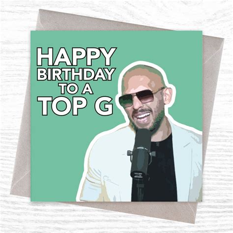 Andrew Tate Happy Birthday to A Top G Birthday Card Funny - Etsy India