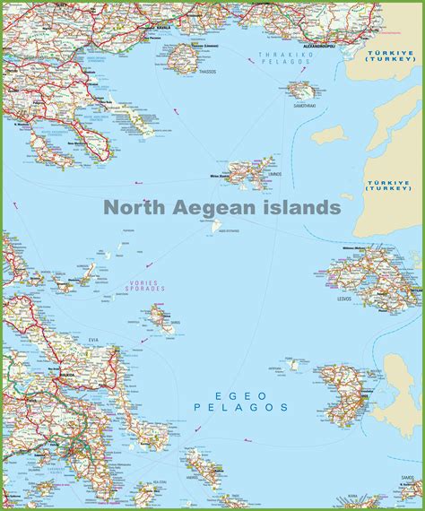 North Aegean Islands map