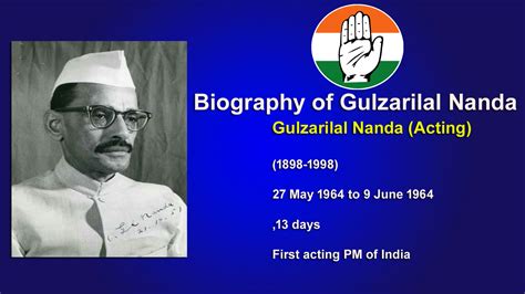 Gulzarilal Nanda Biography - STUDY POINT All PM