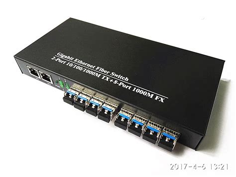 10 ports Gigabit Fiber Switch 2 port RJ45 + 8 port sfp fiber switch network switch with 4 pair ...