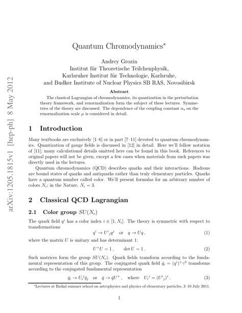 (PDF) Quantum Chromodynamics