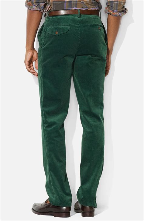 Polo ralph lauren Preston Flat Front Corduroy Pants in Green for Men ...