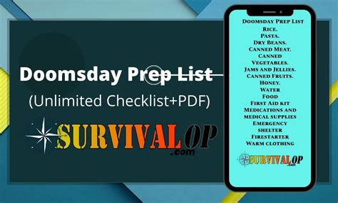 Doomsday Prep List (Unlimited Checklist+PDF) - SurvivalOP