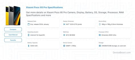 Xiaomi Poco X6 Pro Specifications | DeviceBeast.com