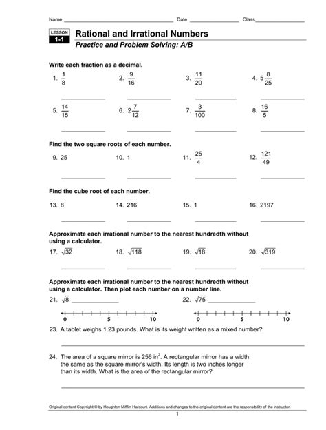 Rational And Irrational Numbers Worksheet – Englishworksheet.my.id