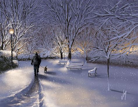 Snowfall Painting at PaintingValley.com | Explore collection of ...