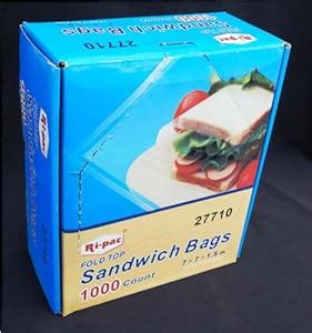 Amazon.com: 1000 7x7+1.5" Fold Top Sandwich Bags in Dispenser Box: Reusable Grocery Bags ...